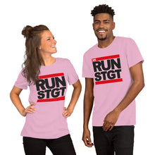 Lade das Bild in den Galerie-Viewer, We RUN STGT Shirt - Unisex - White / Lila / Iced Blue