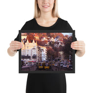 Stuttgart Poster - Olgaeck / Charlottenplatz Wimmelbild - gerahmt