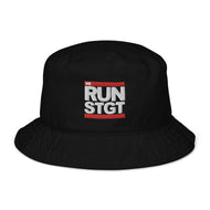 WE RUN STGT - Fischerhut aus Bio-Baumwoll-Twill - schwarz